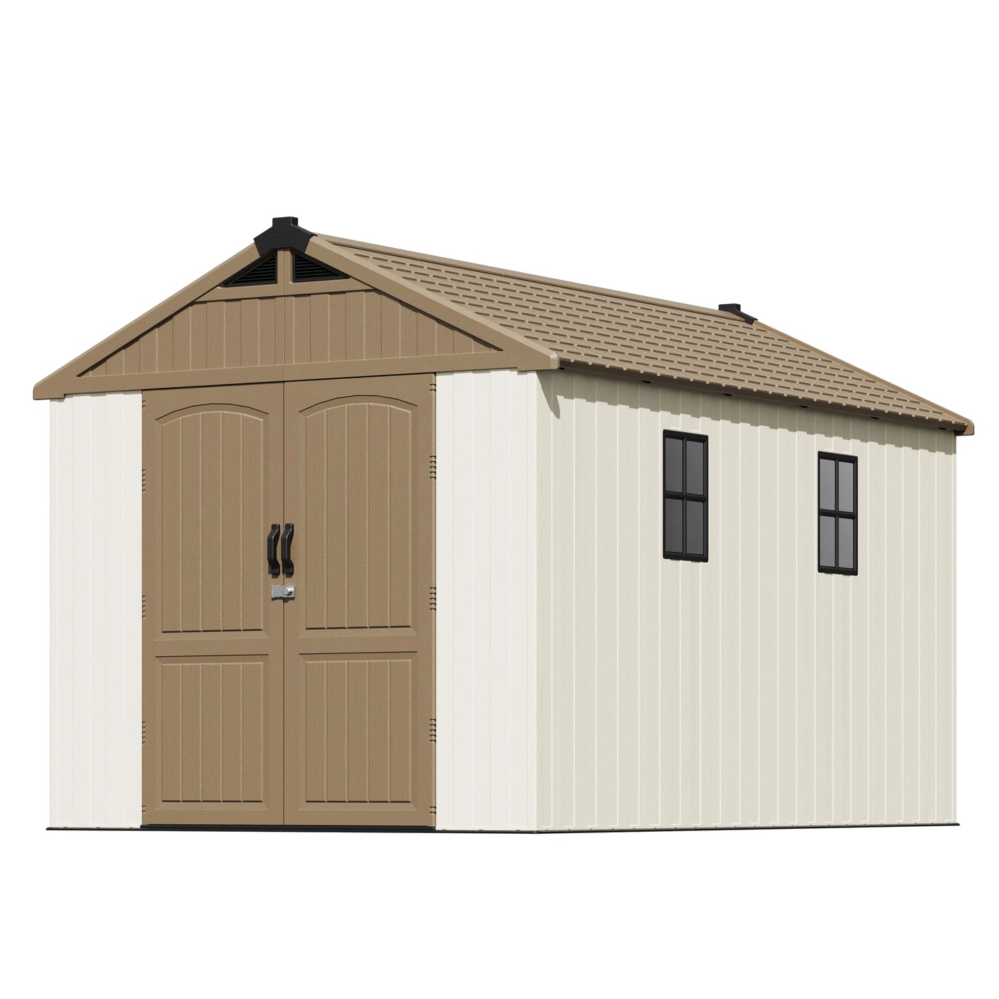 8x12 FT Resin Outdoor Storage Shed with Lockable Door and Window