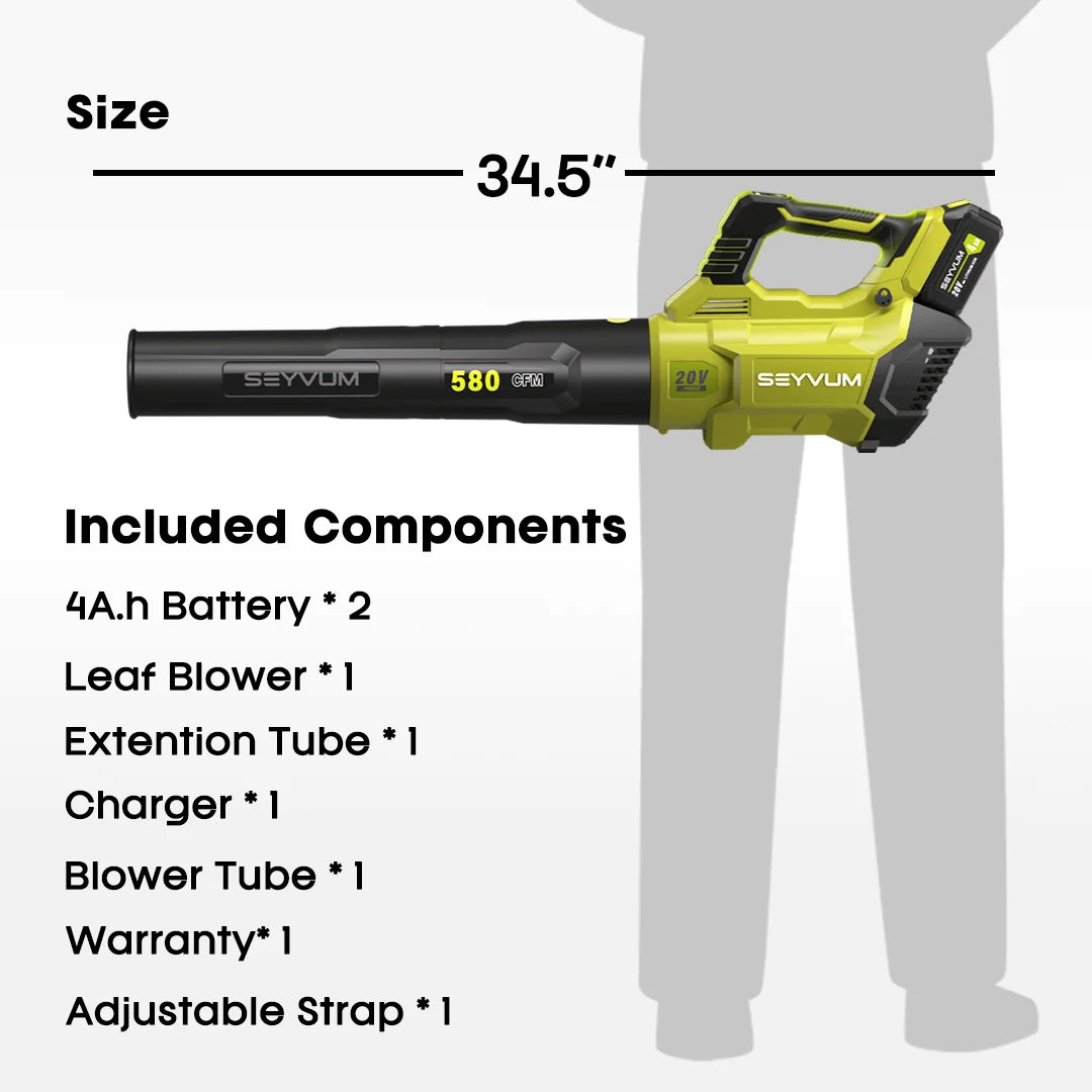 3-Speed 3500W Electric Snow & Leaf Blower, 4.0Ah Portable Air Blower