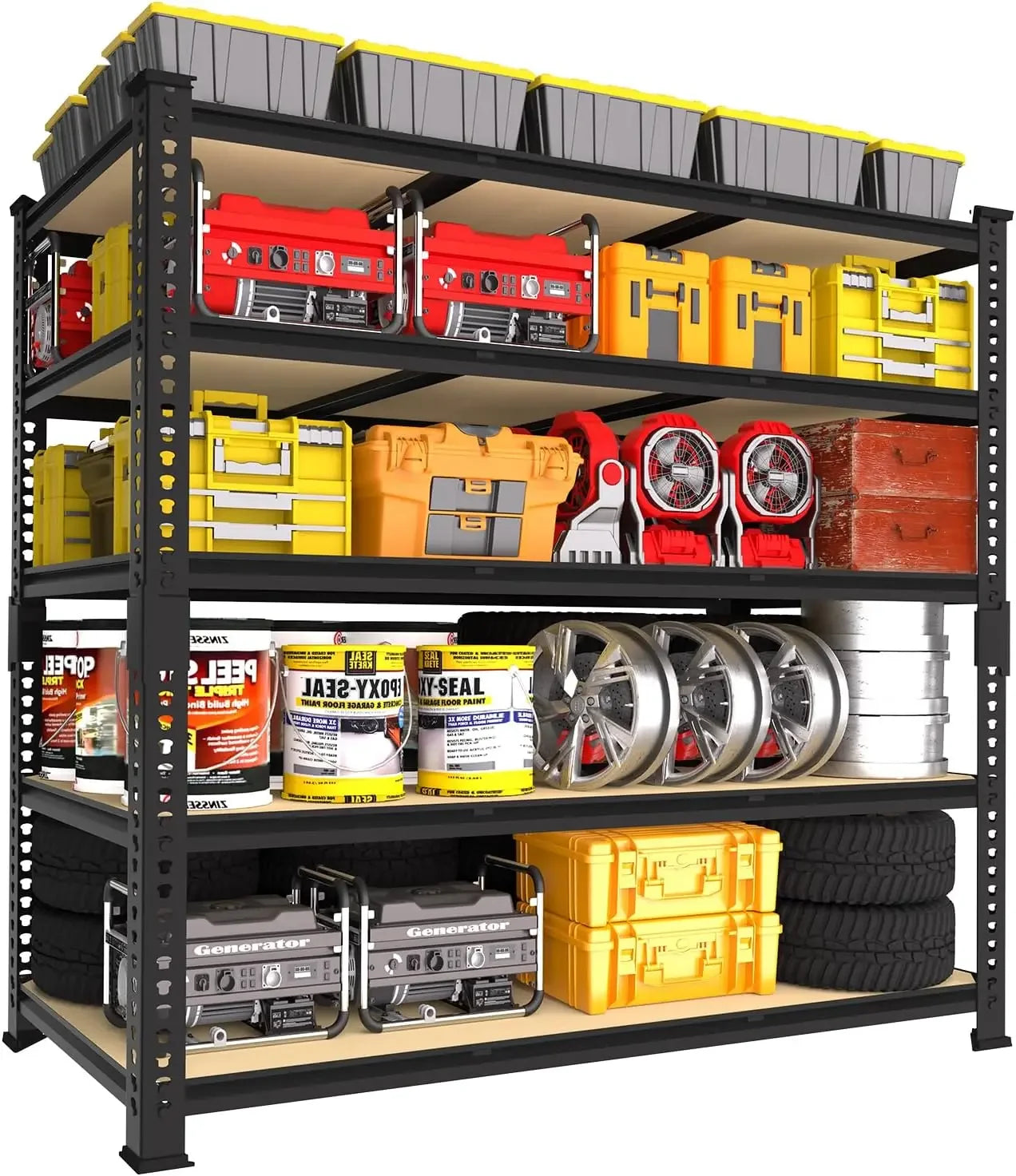 Heavy-Duty 5-Tier Adjustable Metal Storage Rack – Garage Shelving Unit