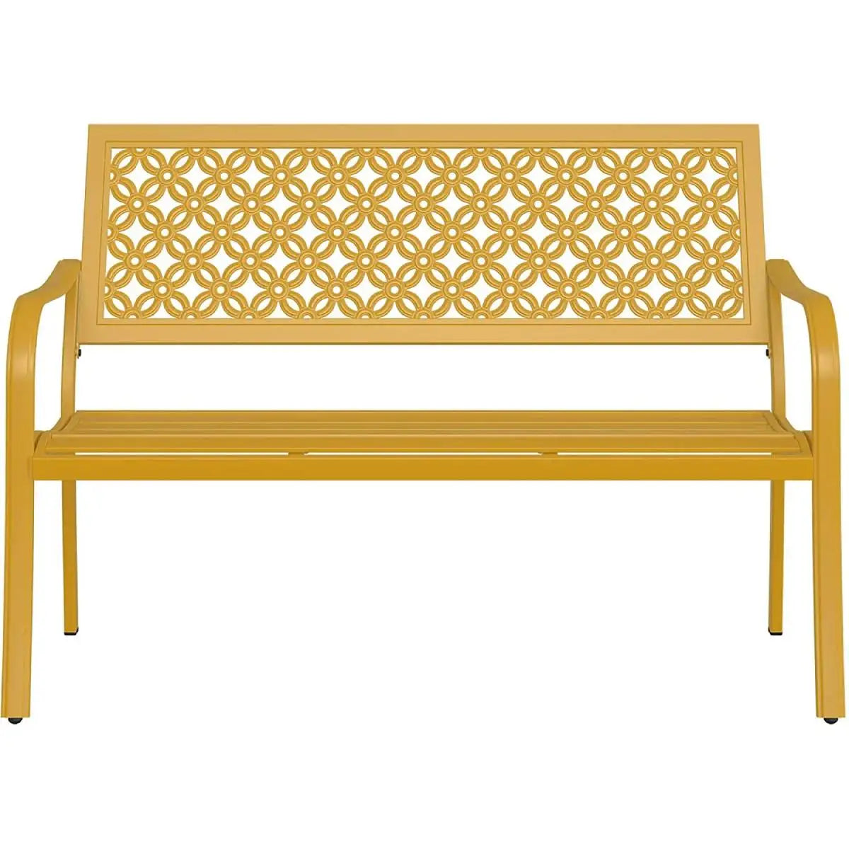 ✅ Outdoor Garden Bench – Powder-Coated Steel Frame with Armrests