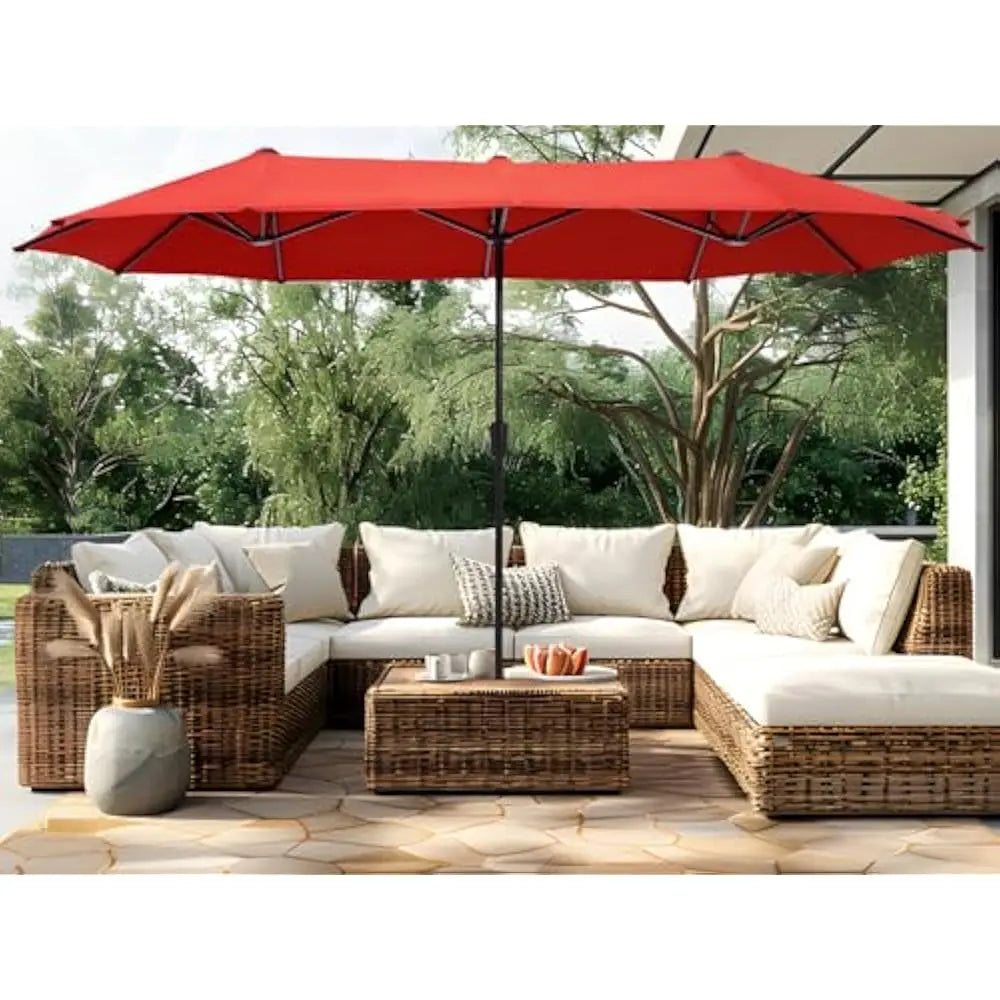 ✅ 13 FT Double-Sided Patio Umbrella – Twin Outdoor Market Umbrella with Crank