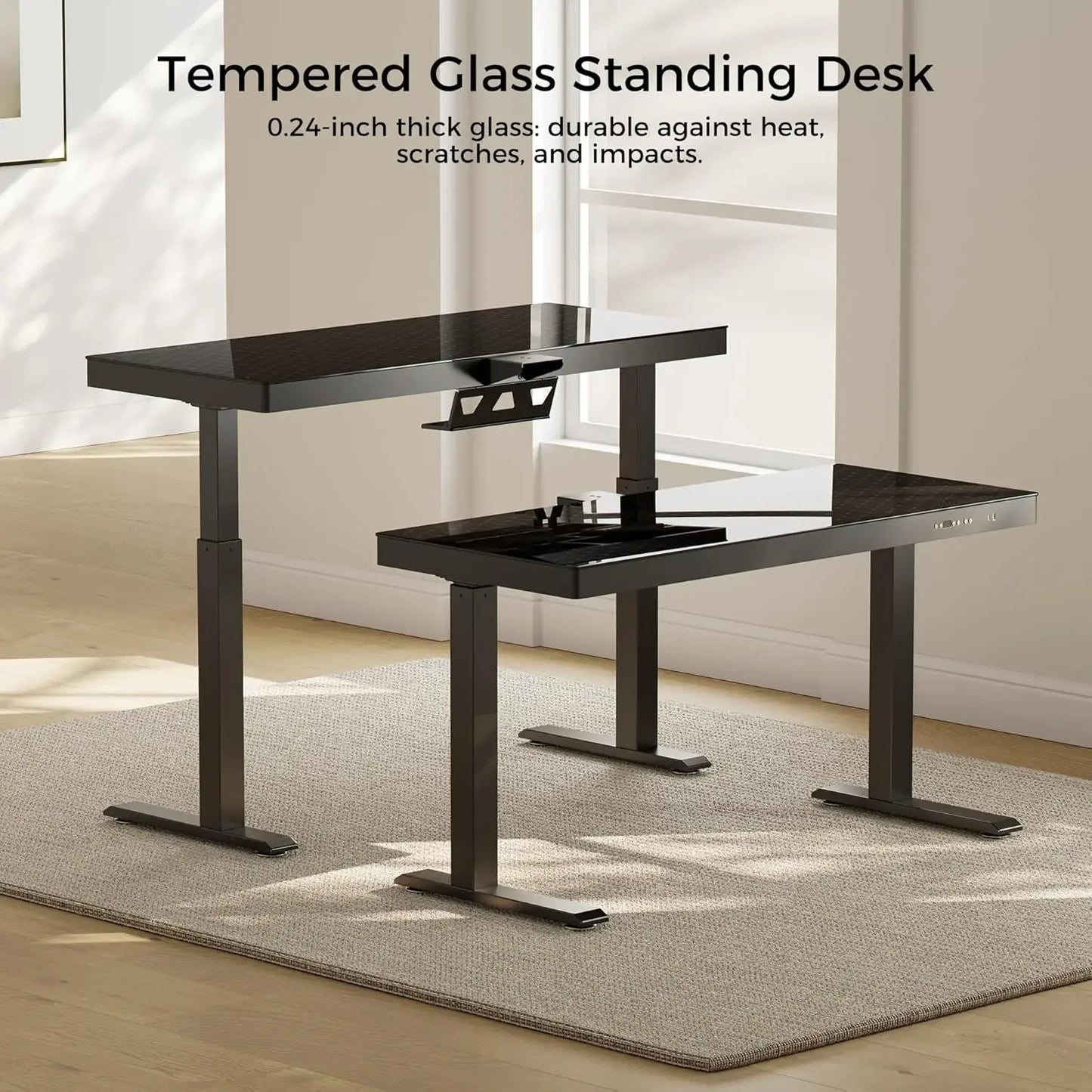 55" Adjustable Gaming Desk with Music Lights