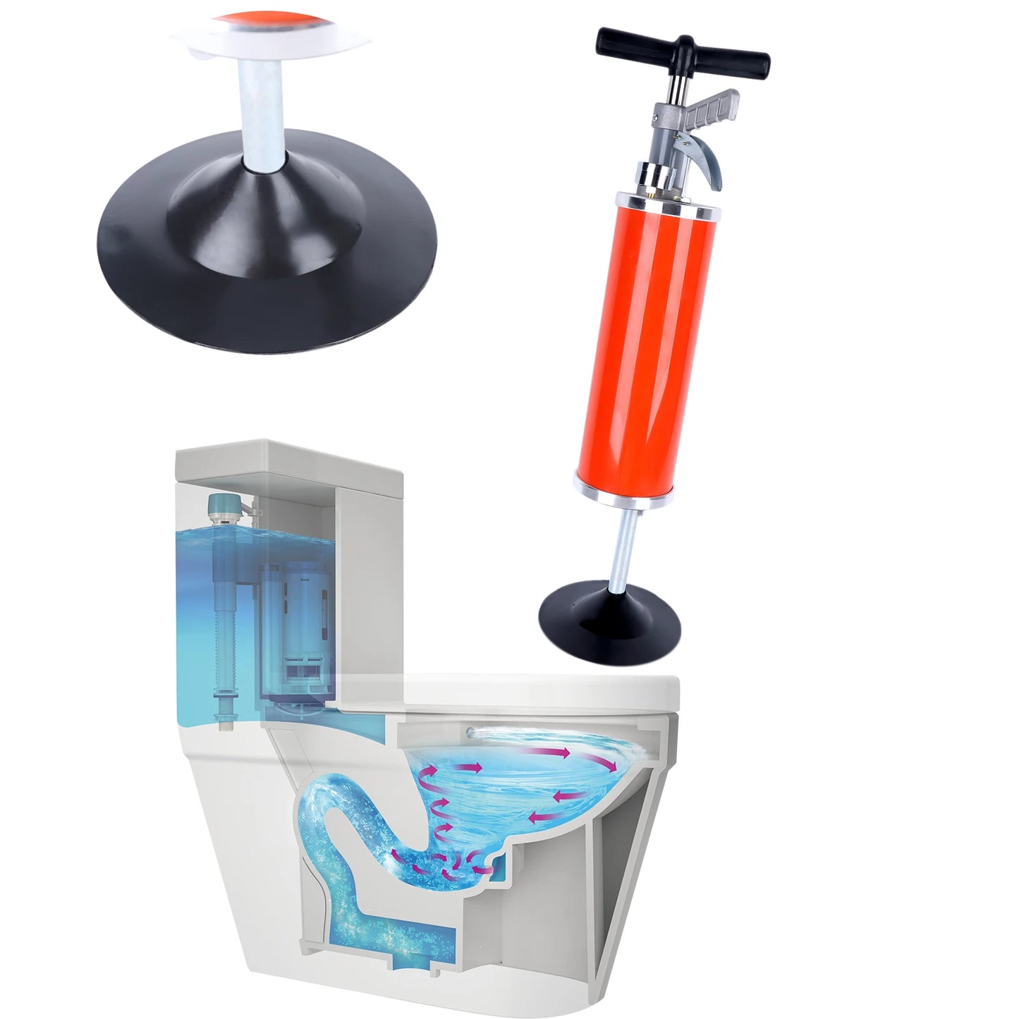 Drain Buster Plunger: Manual Power Suction Tool for Unblocking Toilets, Sinks, and Pipes