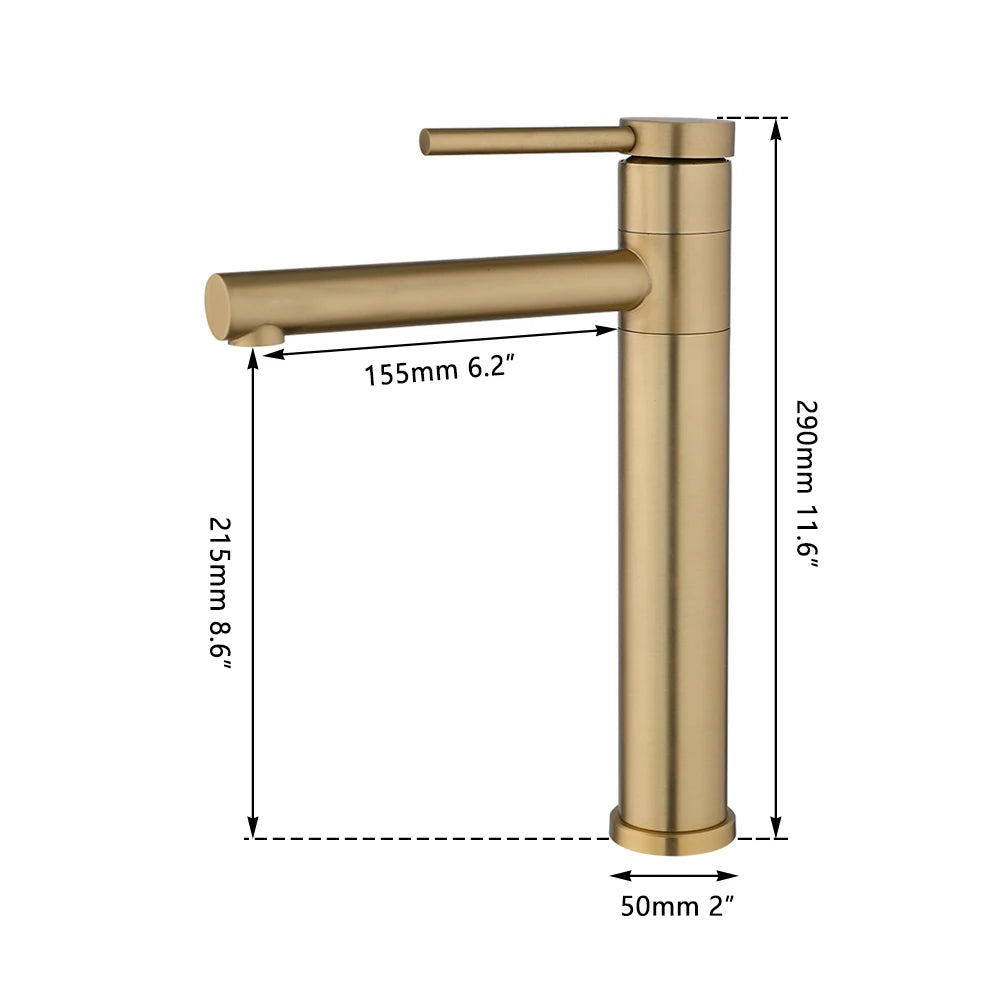 JIENI Bathroom Gold & Chrome Basin Faucet, Deck-Mounted Single Handle