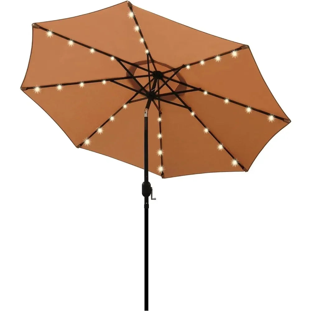 ✅ 9FT LED Patio Umbrella – Outdoor Market Umbrella for Garden, Deck, Pool & Beach