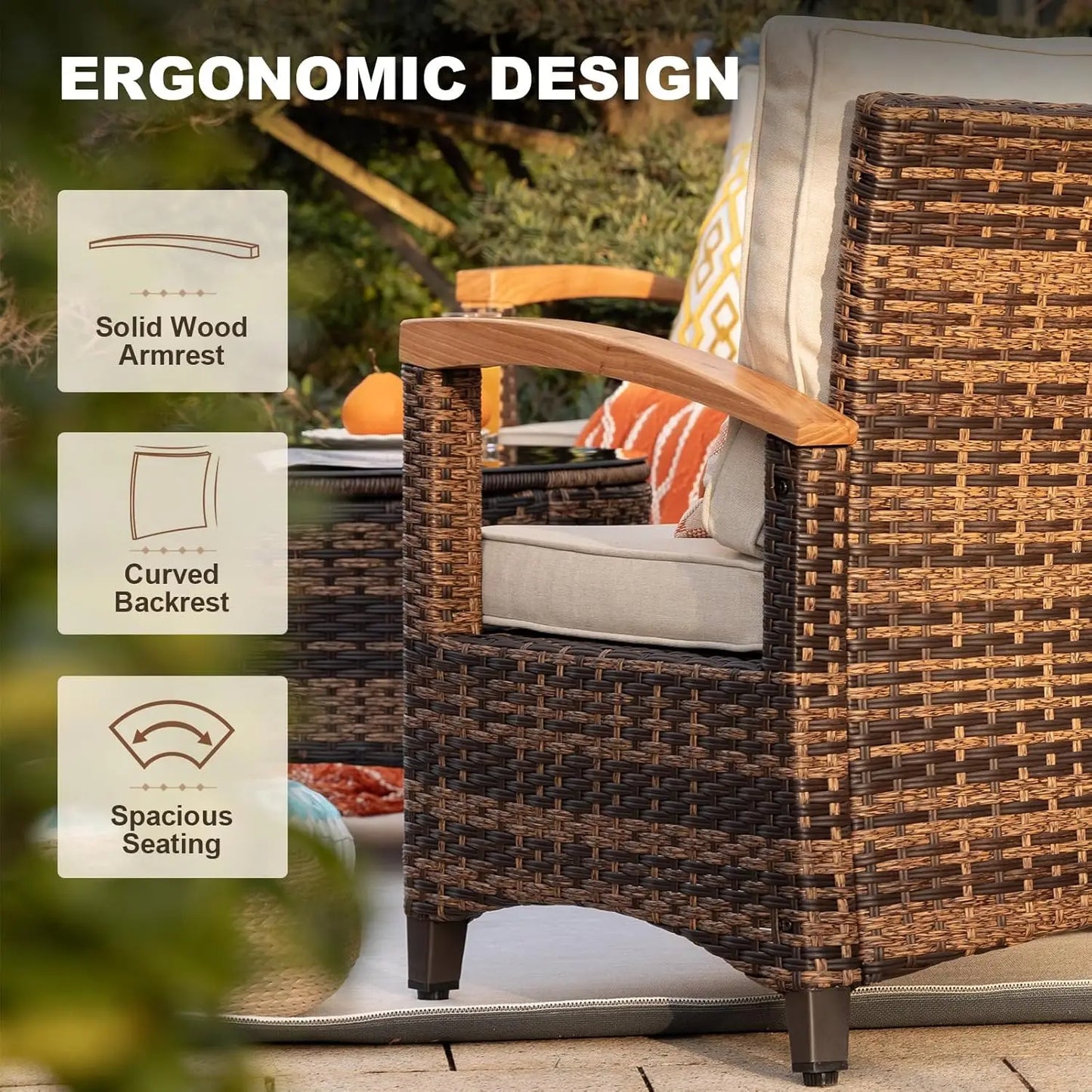 Curved Rattan Patio Set ā Modular Half-Moon Outdoor Sofa Set