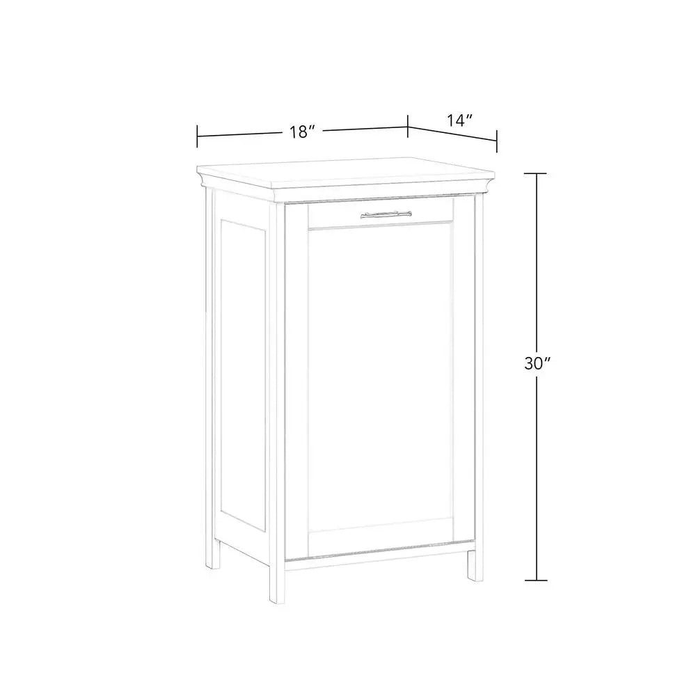 Elegant Tilt-Out Laundry Hamper White Cabinet with Removable Cloth Bag