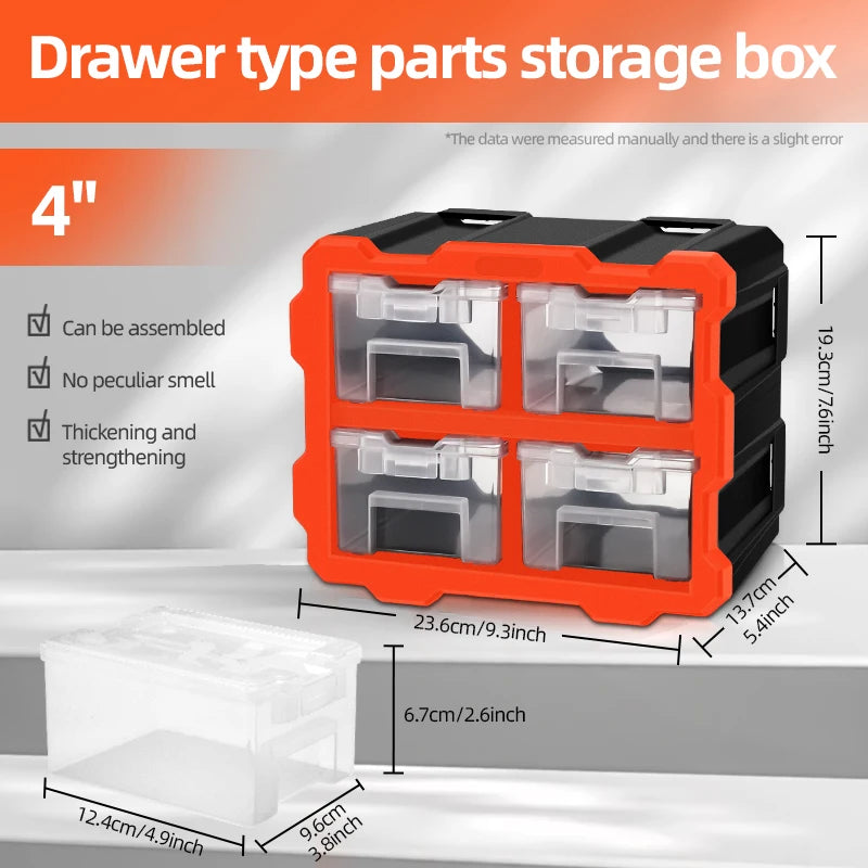 AIRAJ Multi-Grid Drawer Parts Box - Floor or Wall-Mounted Component Storage
