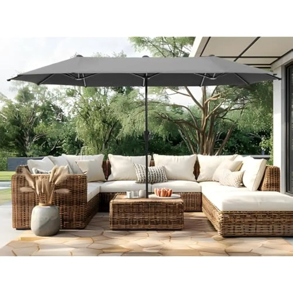 ✅ 13 FT Double-Sided Patio Umbrella – Twin Outdoor Market Umbrella with Crank