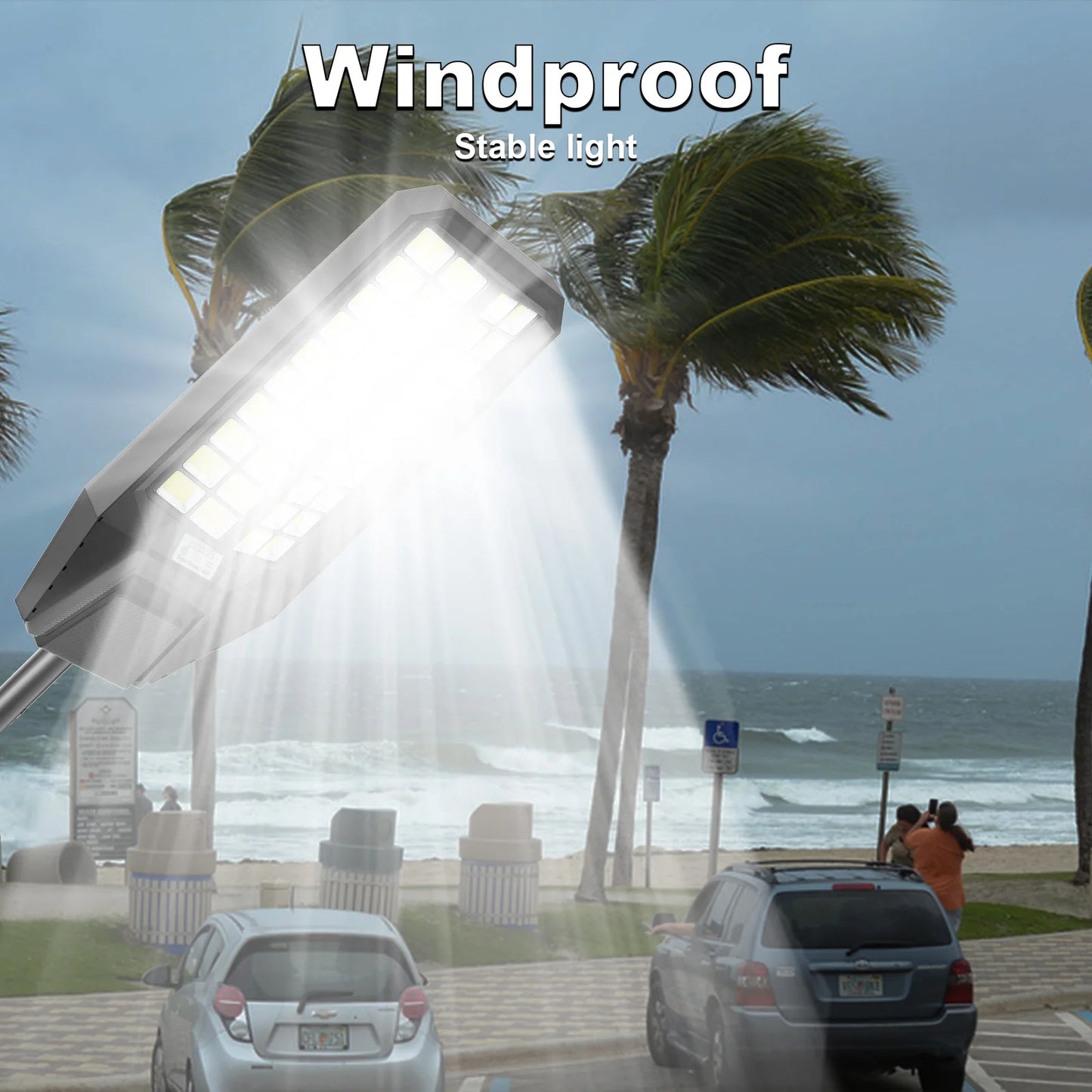 8000W Outdoor Solar Bright Street Light with Motion Sensor, Remote Control Waterproof