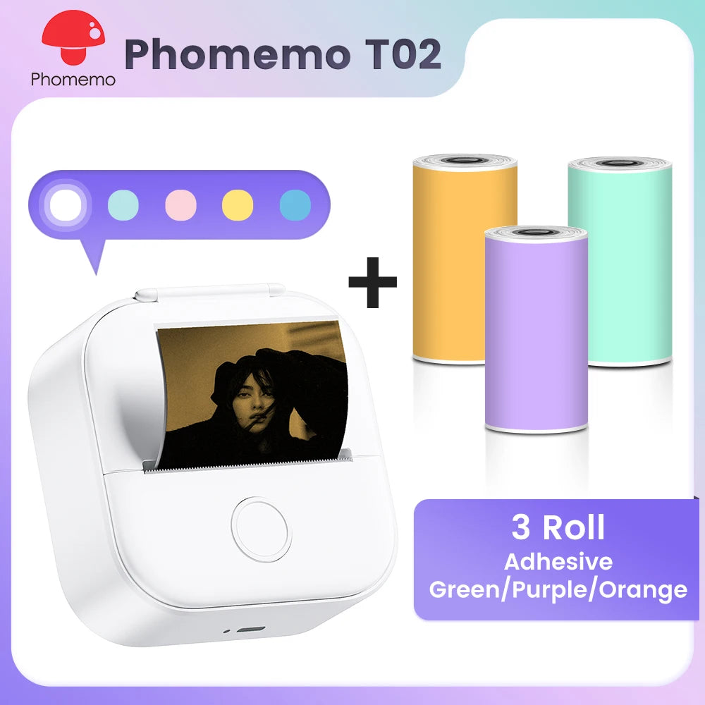 ✅ Phomemo T02 Mini Pocket Printer – Portable Label Maker & Sticker Printer