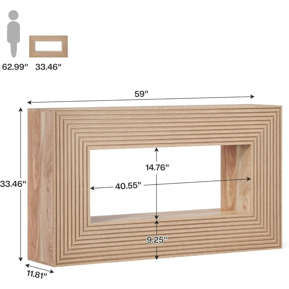 59" Sofa Console Table with Storage, for Living Room or Hallway