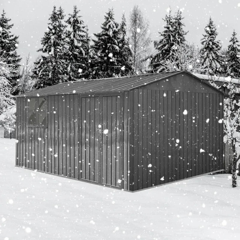 ✅ 10' x 12' Extra Large Metal Storage Shed with Lockable Doors & Window – Outdoor Tiny House Style