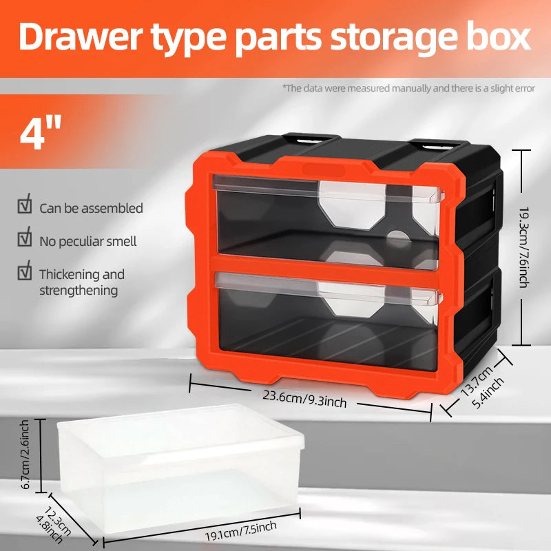 AIRAJ Multi-Grid Drawer Parts Box - Floor or Wall-Mounted Component Storage