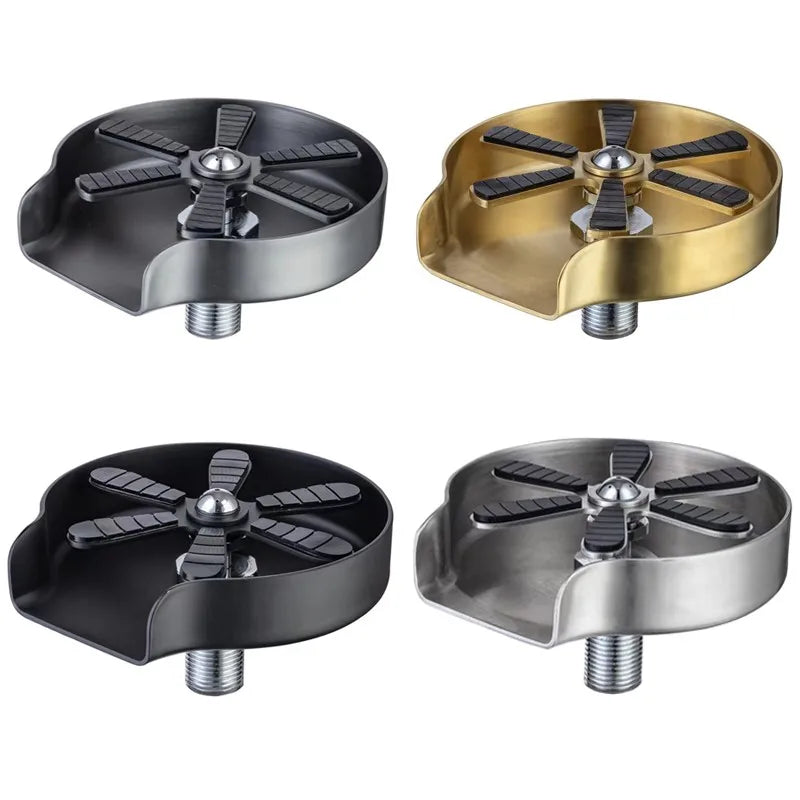 Stainless Steel Cup & Bottle Washer – Sink-Mounted Glass Rinser for Kitchen, Bar, or Café