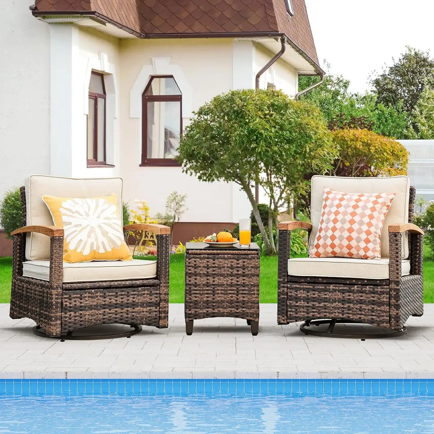 Curved Rattan Patio Set ā Modular Half-Moon Outdoor Sofa Set
