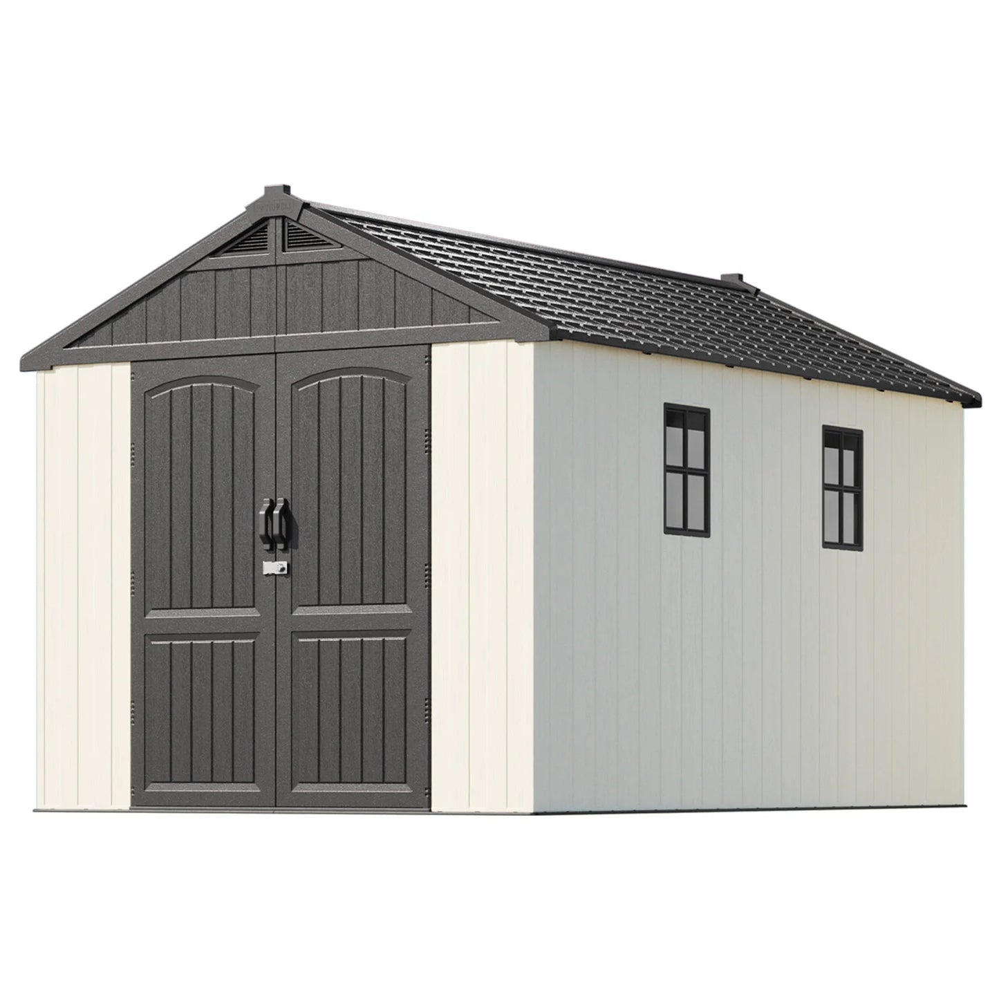 8x12 FT Resin Outdoor Storage Shed with Lockable Door and Window