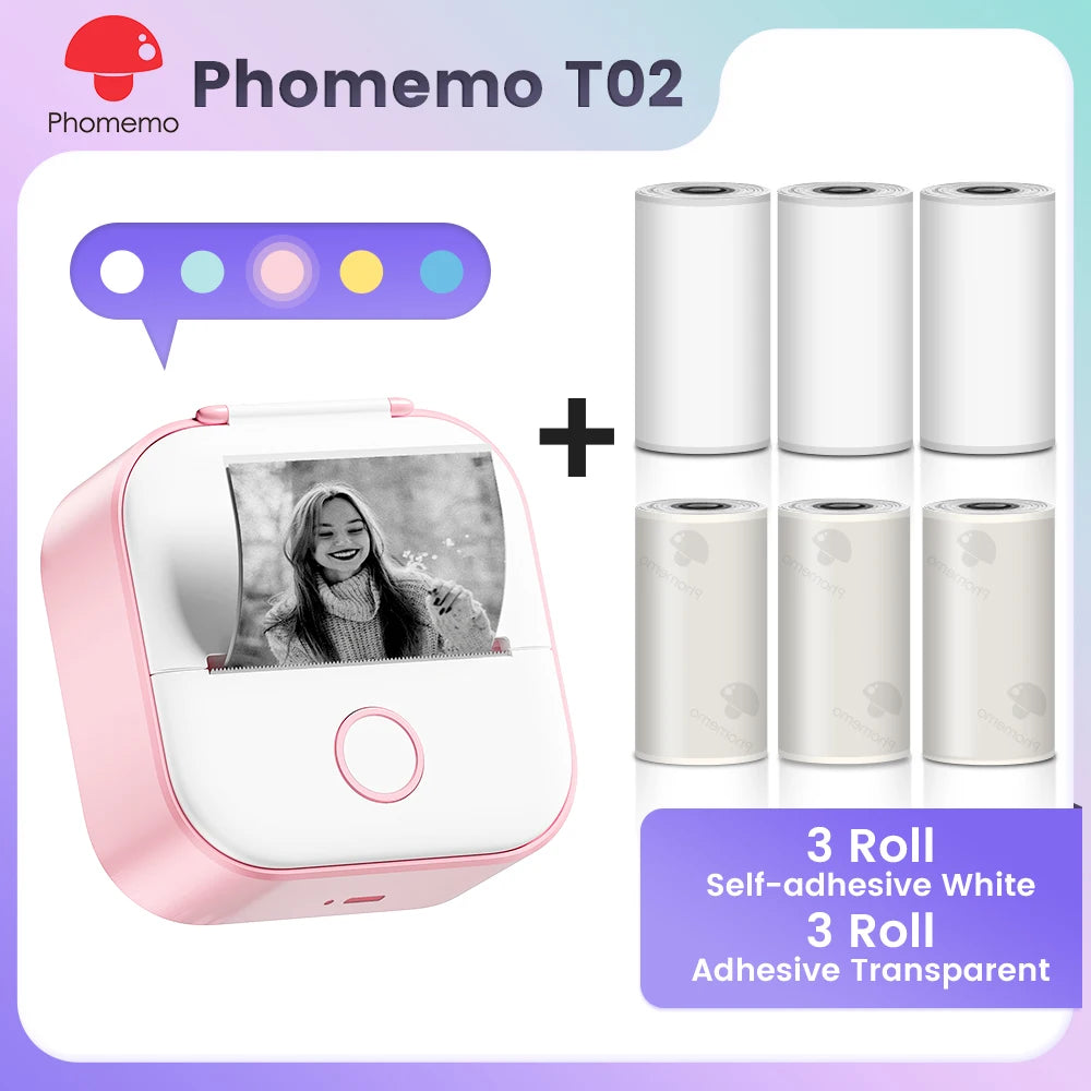 ✅ Phomemo T02 Mini Pocket Printer – Portable Label Maker & Sticker Printer