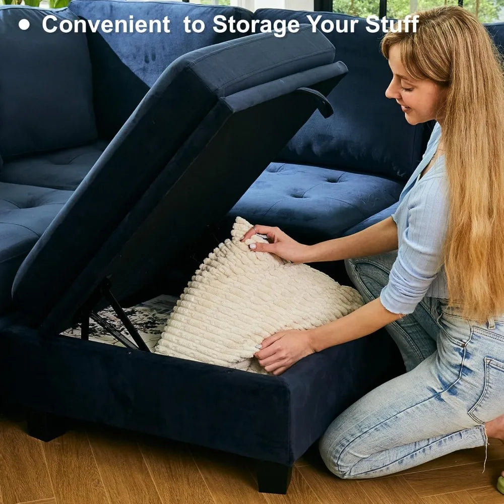 Modular Sectional Sleeper Sofa with Pull Out Bed