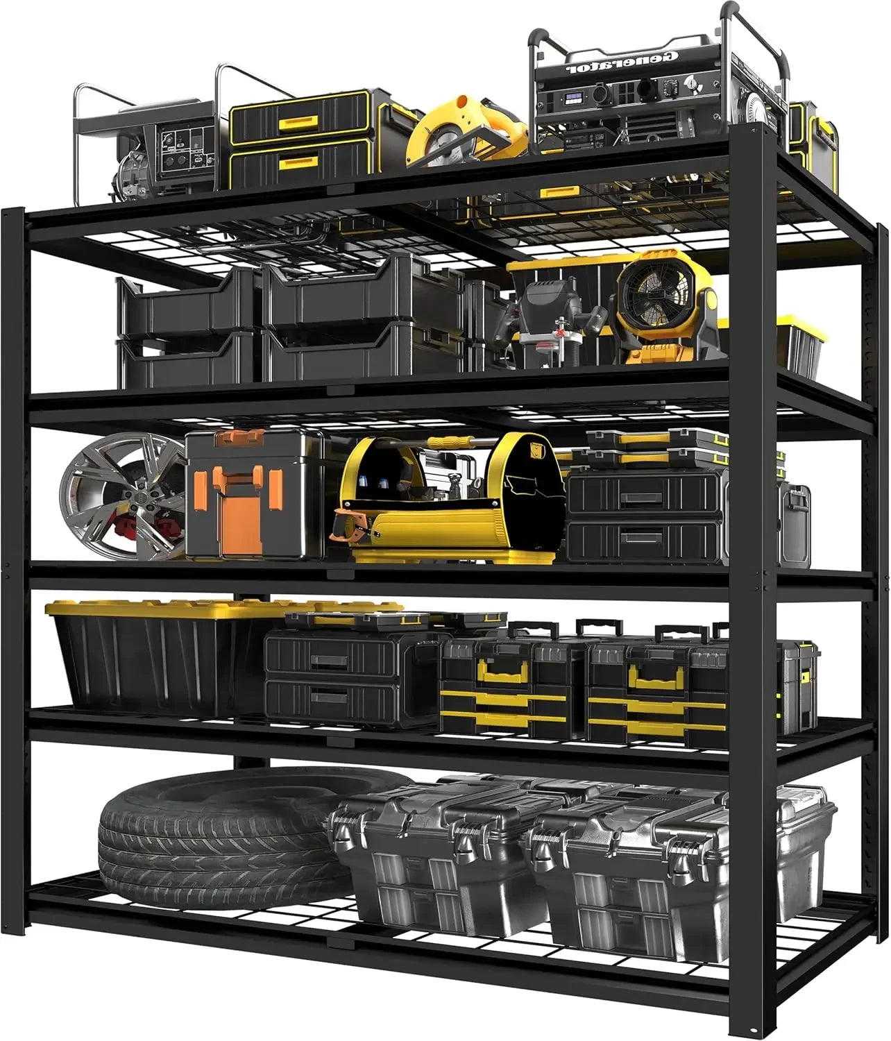 Heavy-Duty 5-Tier Adjustable Metal Storage Rack – Garage Shelving Unit
