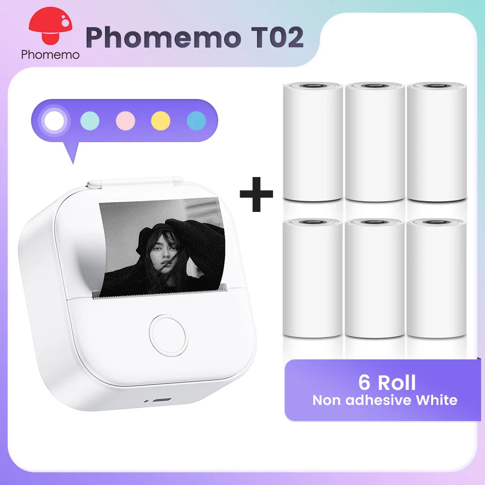 ✅ Phomemo T02 Mini Pocket Printer – Portable Label Maker & Sticker Printer