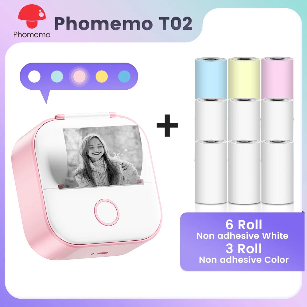 ✅ Phomemo T02 Mini Pocket Printer – Portable Label Maker & Sticker Printer