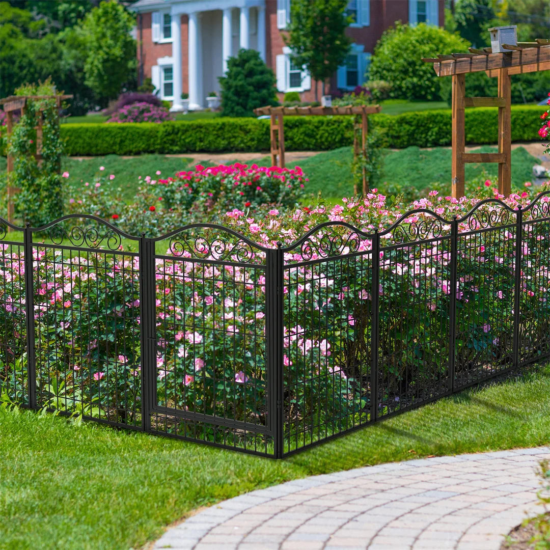 8-Panel Heavy-Duty Metal Dog Playpen with Gate – Foldable Indoor/Outdoor Pet Fence