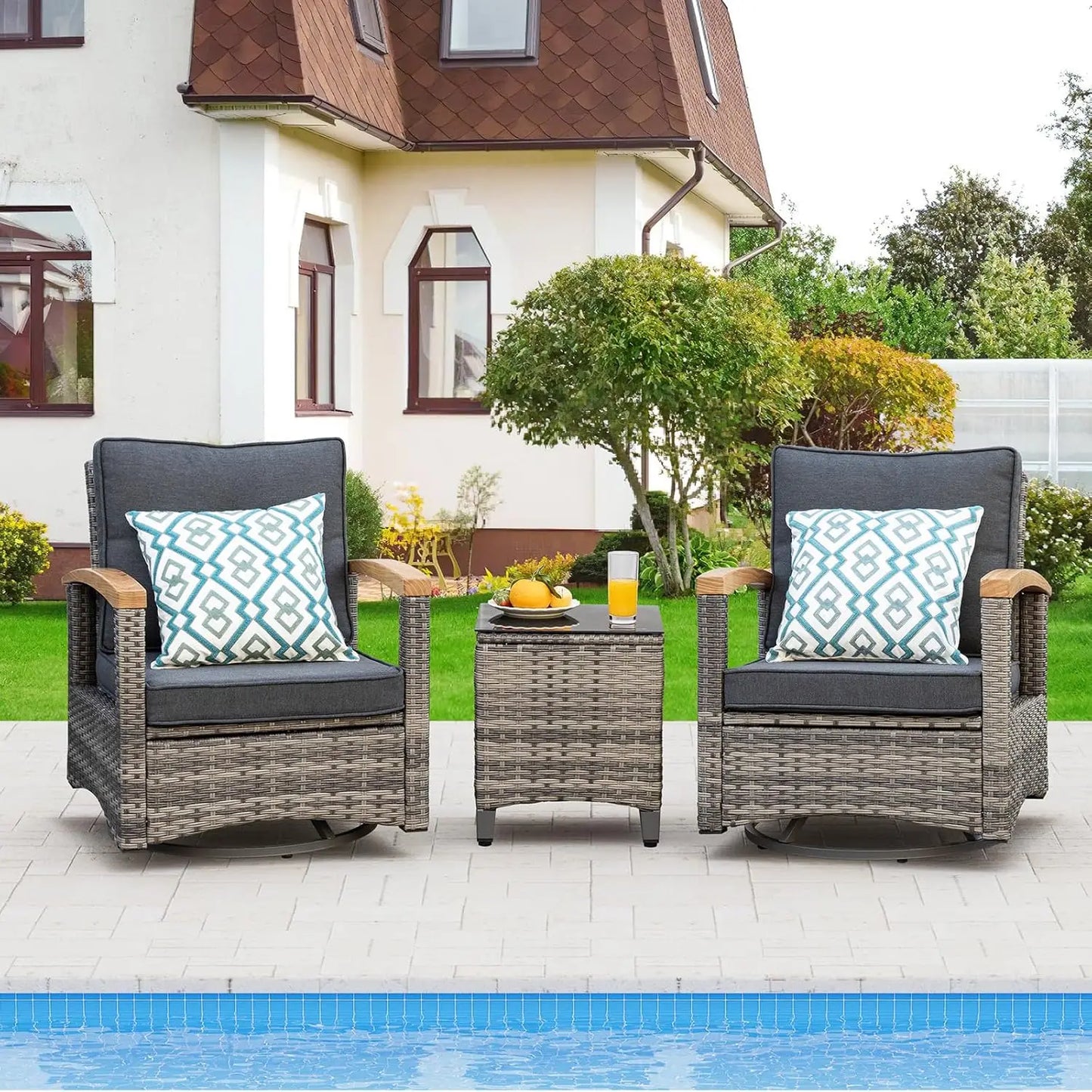 Curved Rattan Patio Set – Modular Half-Moon Outdoor Sofa Set