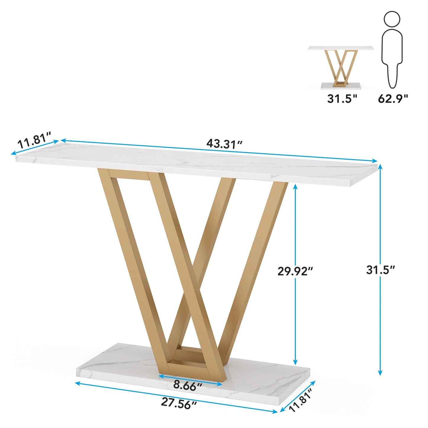 Tribesigns 43" Industrial Console Table, Entryway Furniture