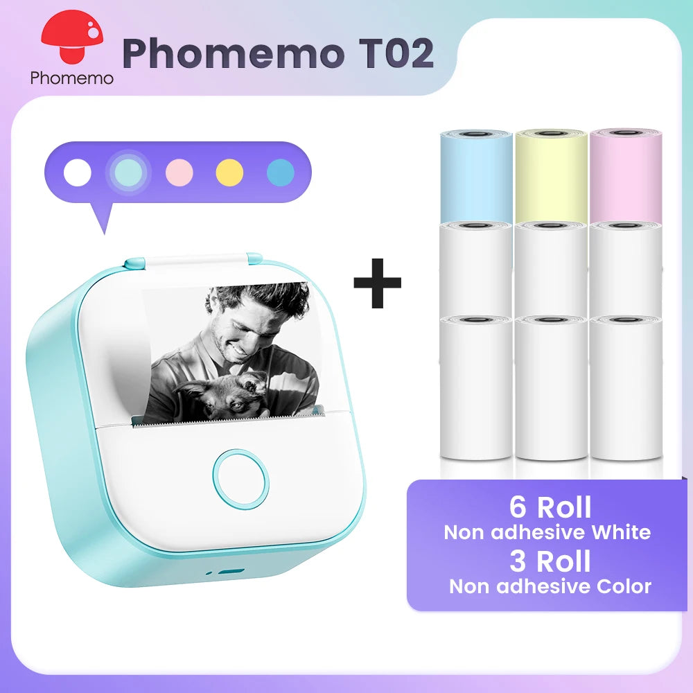 ✅ Phomemo T02 Mini Pocket Printer – Portable Label Maker & Sticker Printer