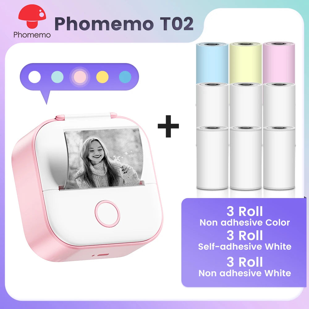 ✅ Phomemo T02 Mini Pocket Printer – Portable Label Maker & Sticker Printer