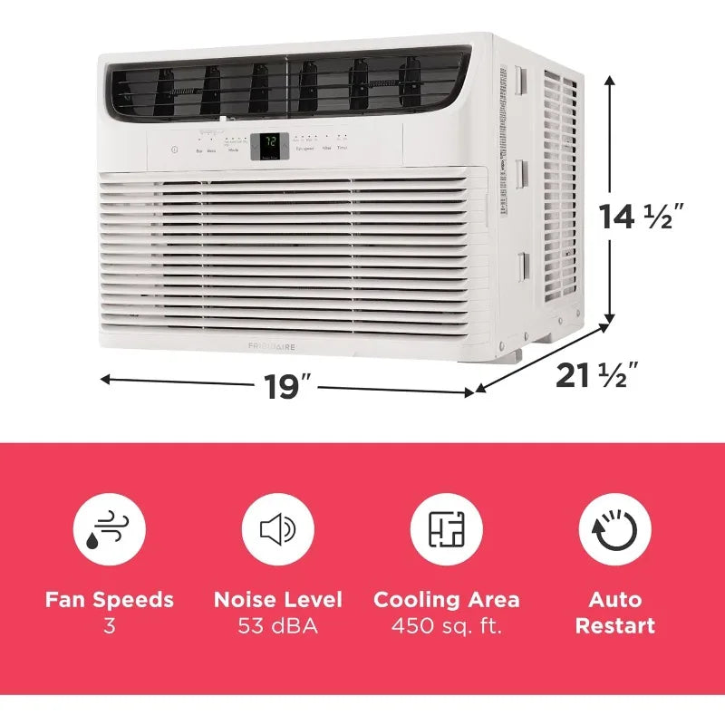 🌬 Frigidaire 10,000 BTU Quiet Window AC with Remote | Eco Mode | Cools Up to 450 Sq. Ft. | White