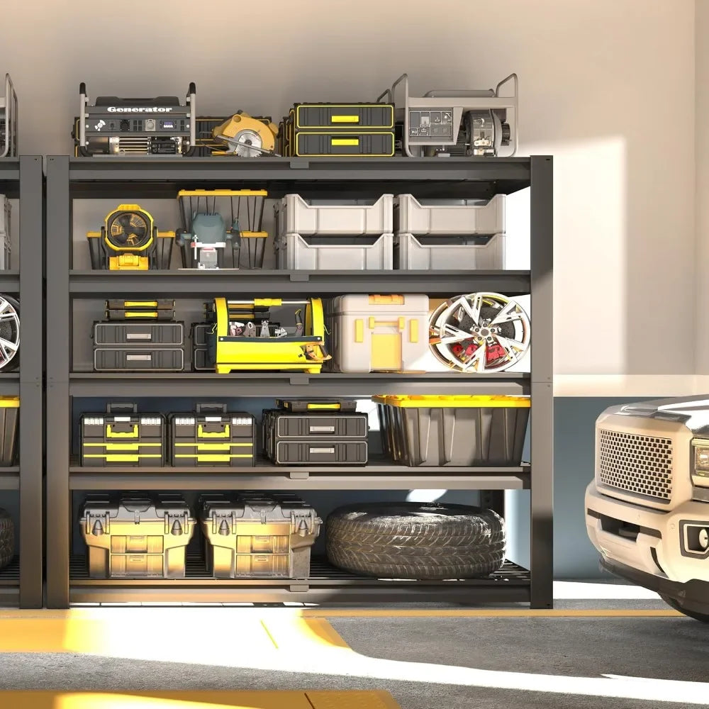 Heavy-Duty 5-Tier Adjustable Metal Storage Rack – Garage Shelving Unit