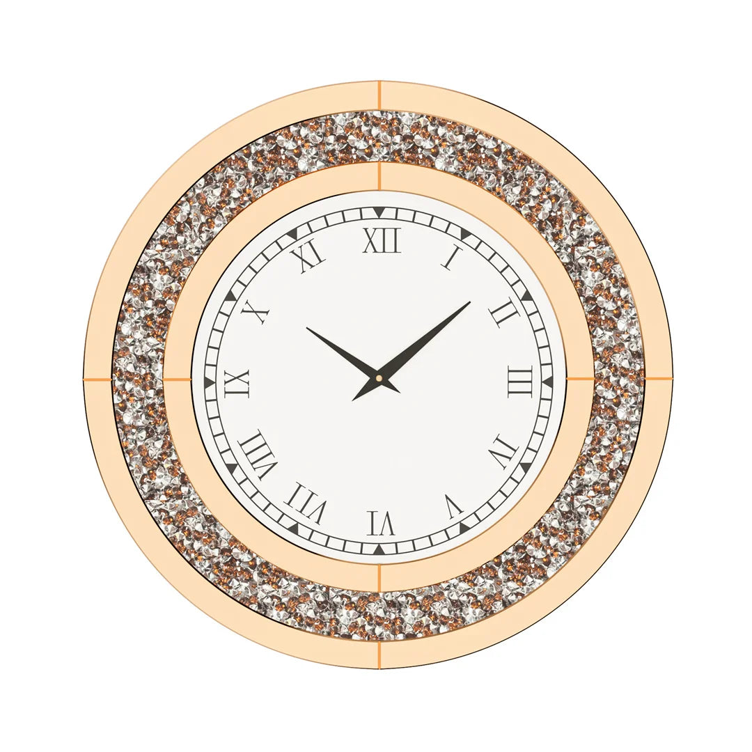 LUVODI 32" Modern 3D Wall Clock – Large Crystal Design with Roman Numerals