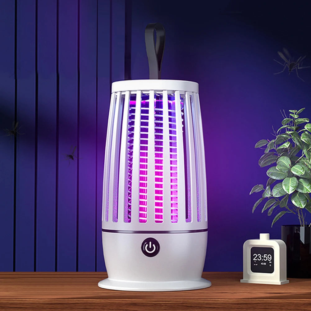 USB Rechargeable Electric Mosquito Swatter & Fly Trap with Night Light