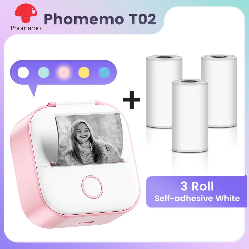 ✅ Phomemo T02 Mini Pocket Printer – Portable Label Maker & Sticker Printer