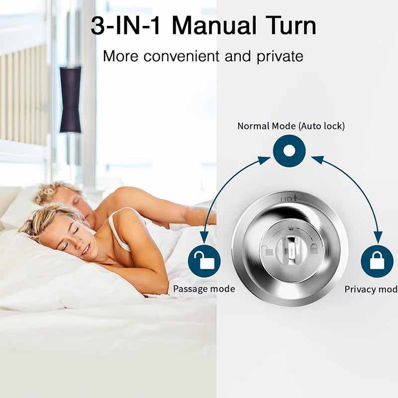 CIEPOJIET Tuya Smart Fingerprint Door Lock with Bluetooth & Keyless Entry
