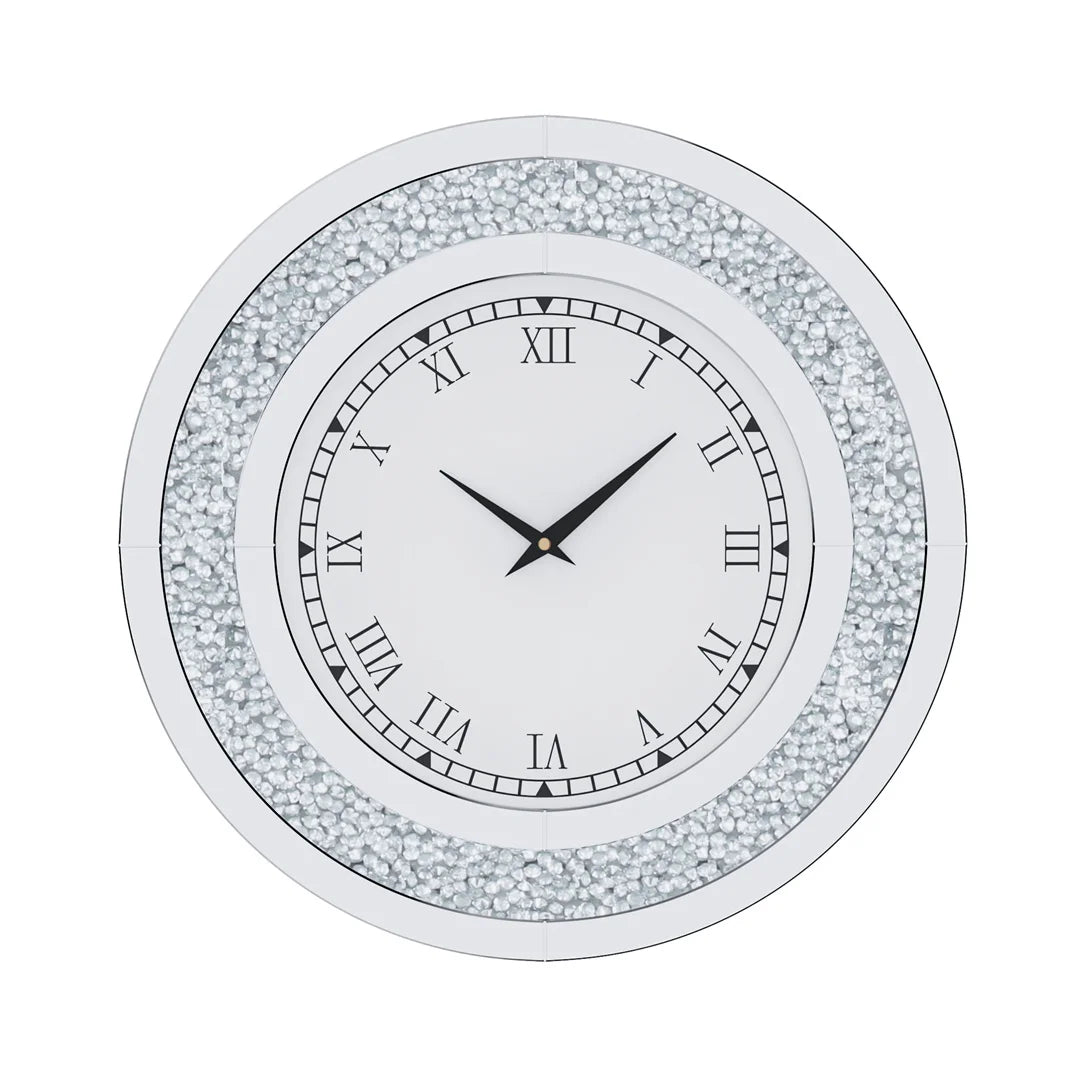 LUVODI 32" Modern 3D Wall Clock – Large Crystal Design with Roman Numerals