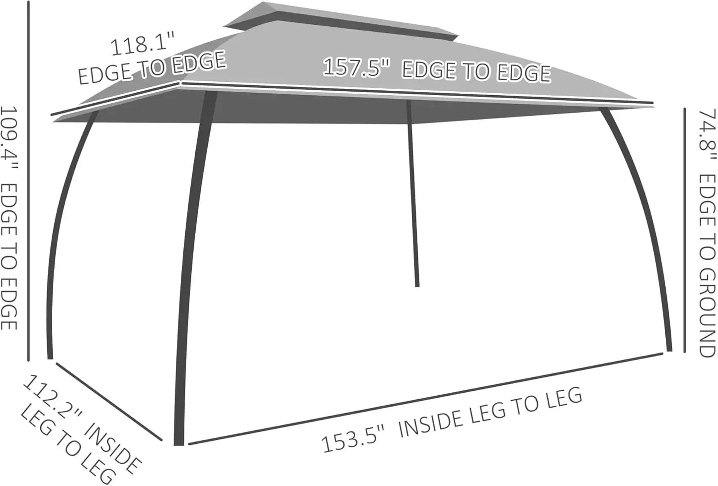 ✅ 10' x 13' Patio Gazebo with Netting – Beige Canopy Shelter, Sturdy Steel Frame