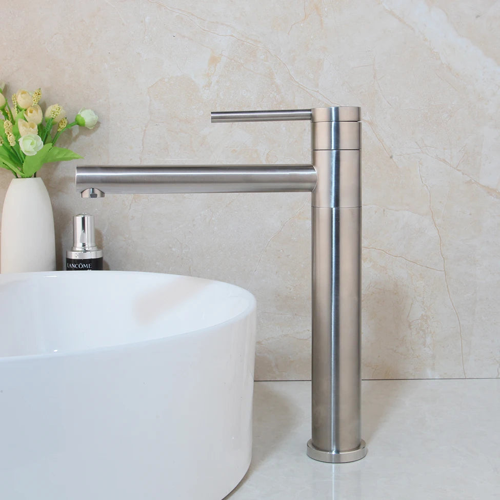 JIENI Bathroom Gold & Chrome Basin Faucet, Deck-Mounted Single Handle