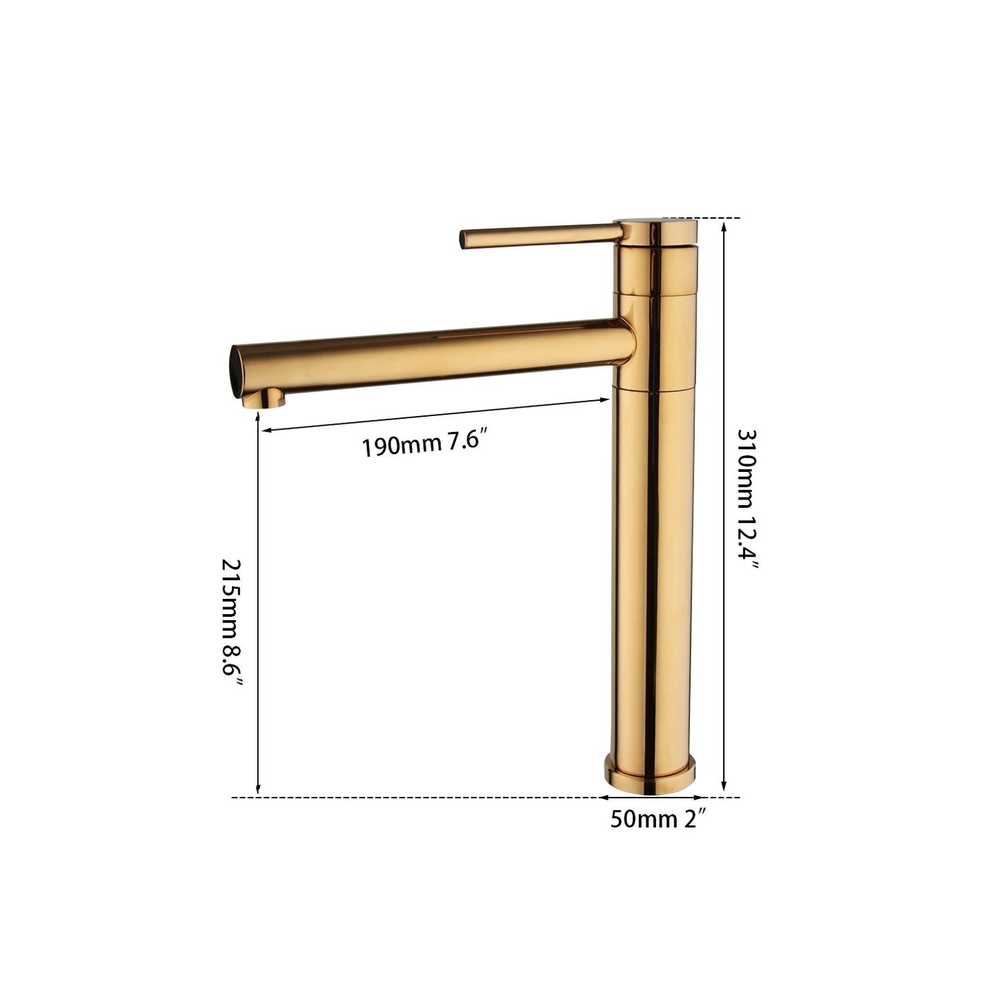 JIENI Bathroom Gold & Chrome Basin Faucet, Deck-Mounted Single Handle