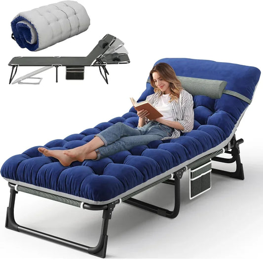 ✅ 4-Position Folding Camping Cot with Mattress – Portable Bed Holds up to 330 lbs
