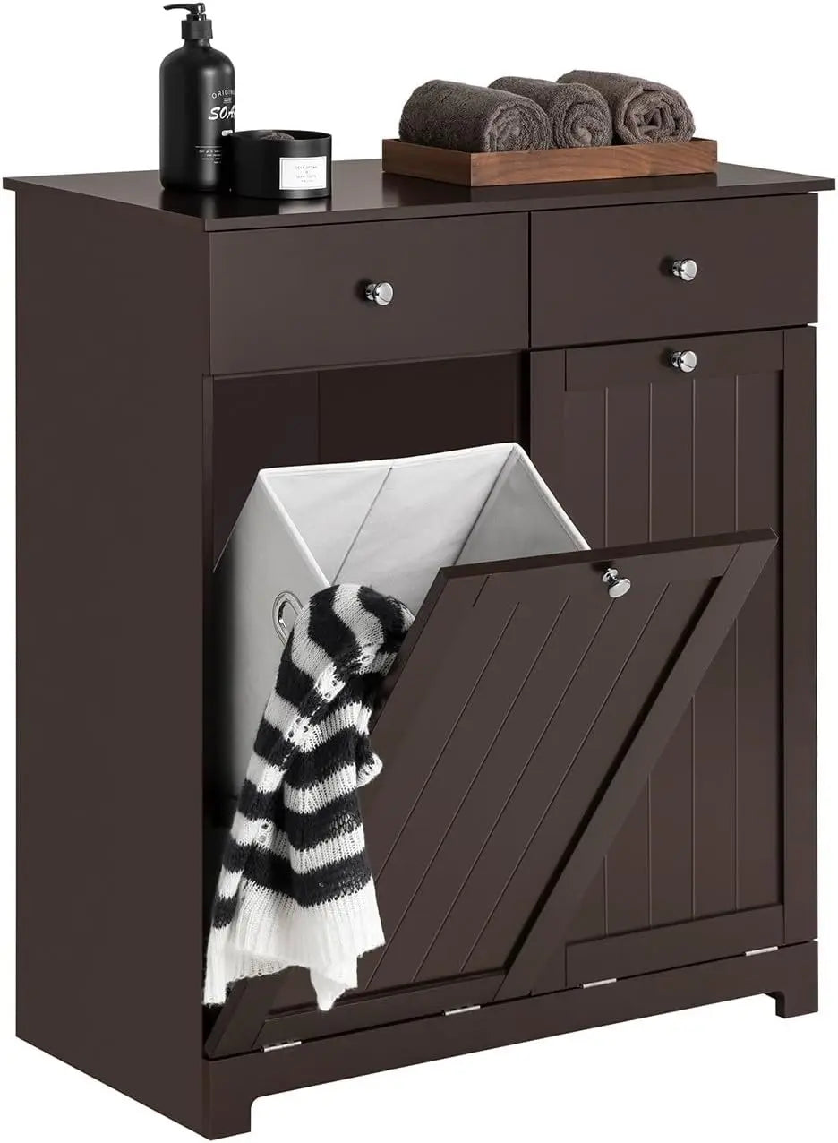 Tilt-out Bathroom Laundry Cabinet Hidden Hamper Organizer
