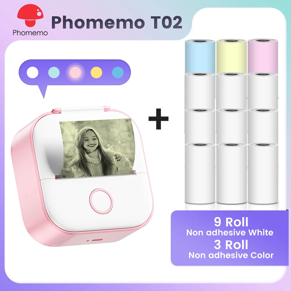 ✅ Phomemo T02 Mini Pocket Printer – Portable Label Maker & Sticker Printer