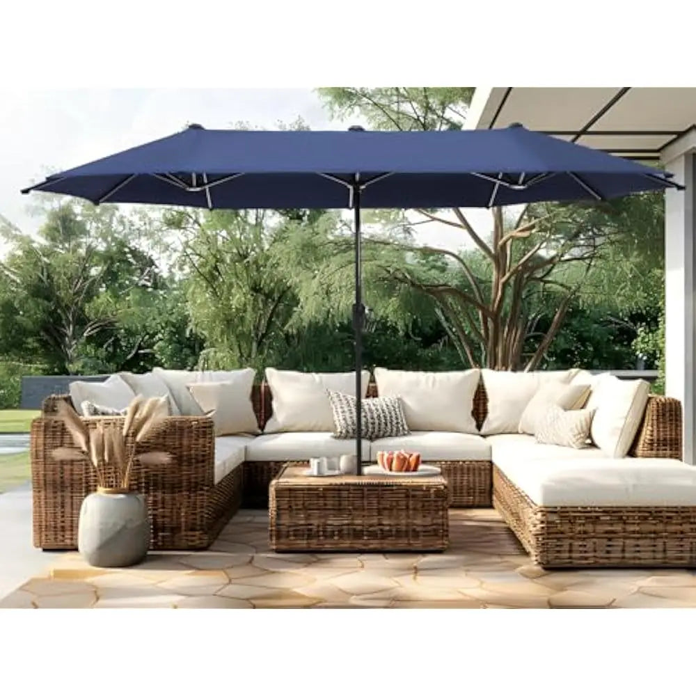 ✅ 13 FT Double-Sided Patio Umbrella – Twin Outdoor Market Umbrella with Crank