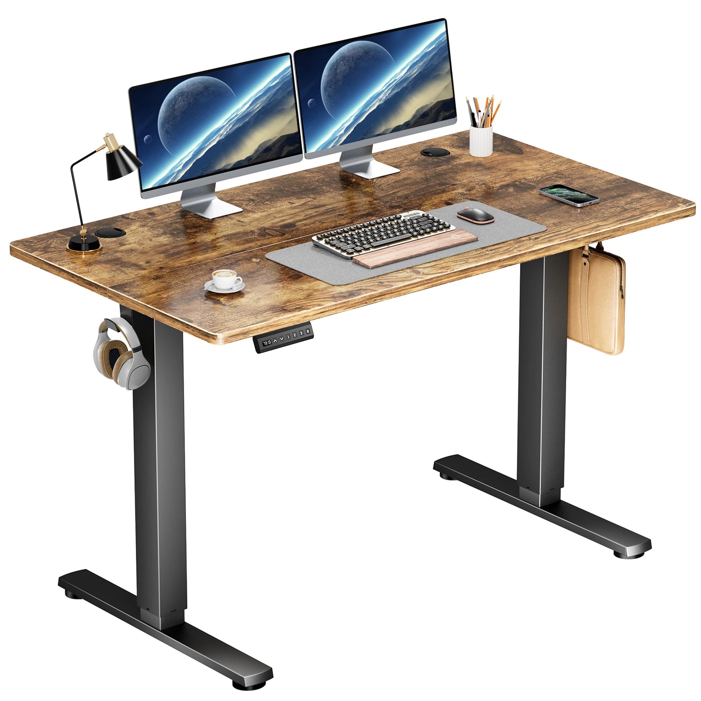 JHK Electric Height Adjustable Standing Desk, 40x24 Inch Ergonomic Sit-Stand Workstation