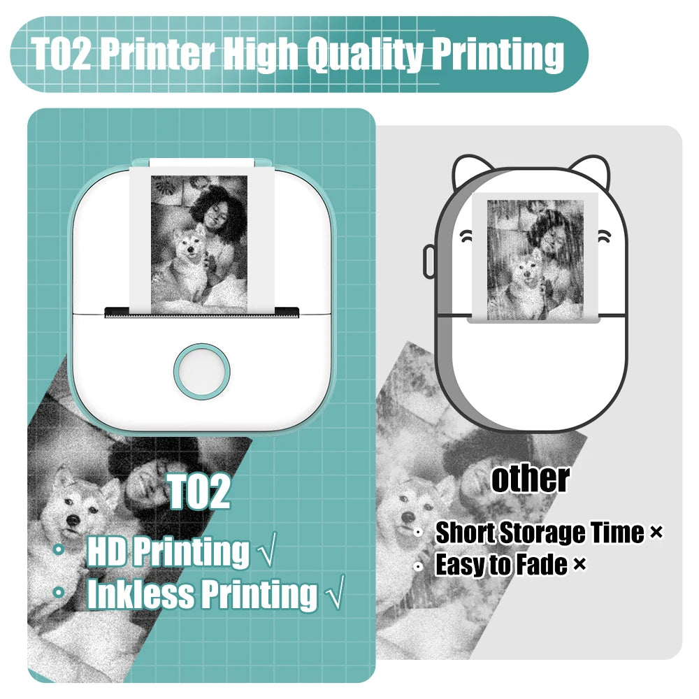 ✅ Phomemo T02 Mini Pocket Printer – Portable Label Maker & Sticker Printer