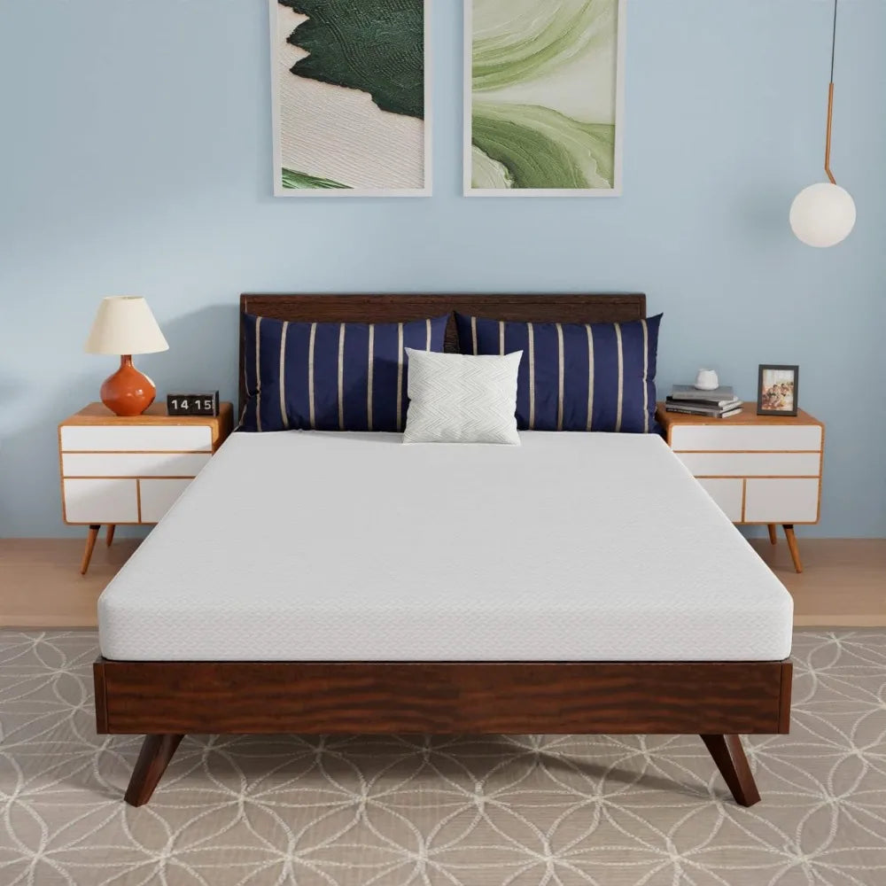 Full Size Gel Memory Foam Mattress, Bamboo Charcoal Infused, Pressure Relief, Bed-in-a-Box