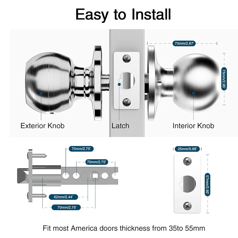 CIEPOJIET Tuya Smart Fingerprint Door Lock with Bluetooth & Keyless Entry