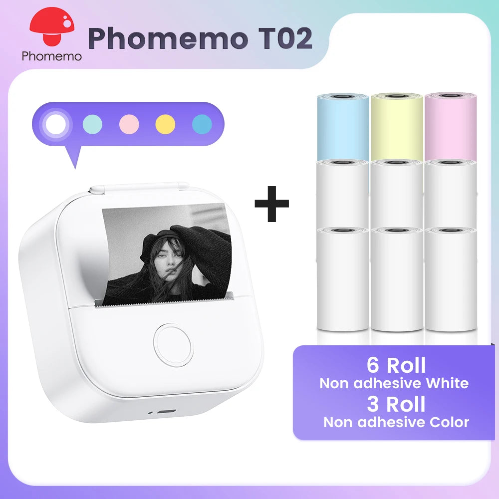 ✅ Phomemo T02 Mini Pocket Printer – Portable Label Maker & Sticker Printer